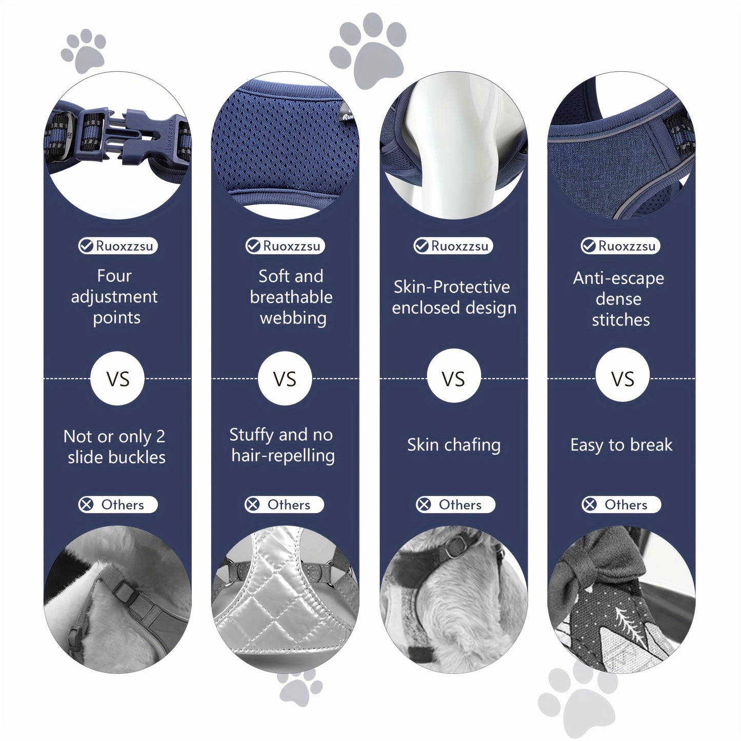 Adjustable Reflective Oxford Dog Harness by Brand