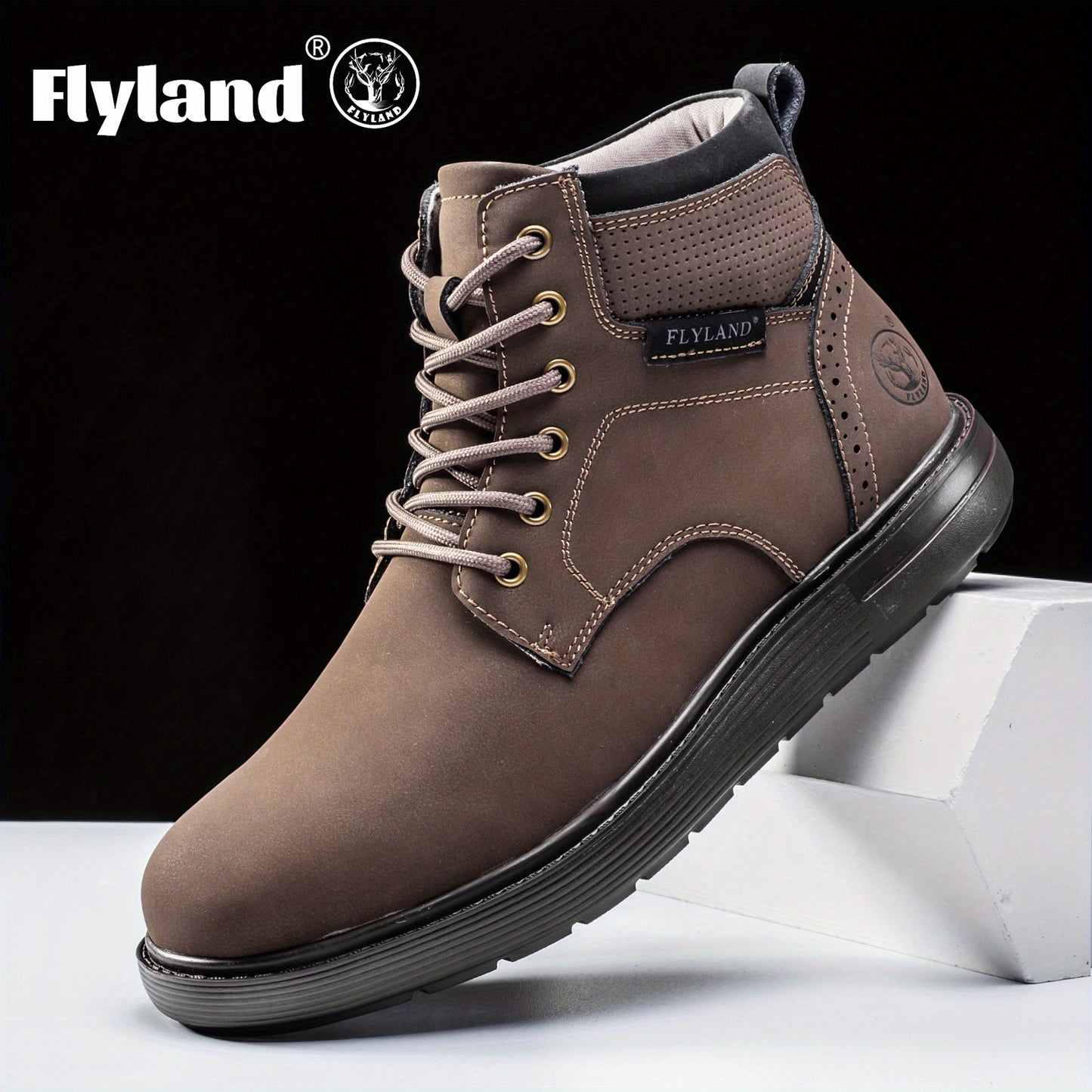Flyland F2418 Men's Premium Genuine Leather Chukka Boots