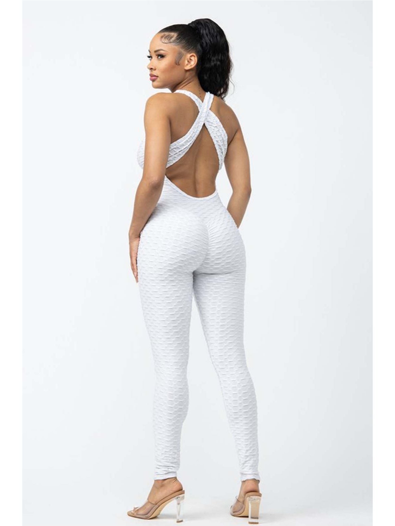 Women's Textured Scrunch Jumpsuit Set by Brand Name