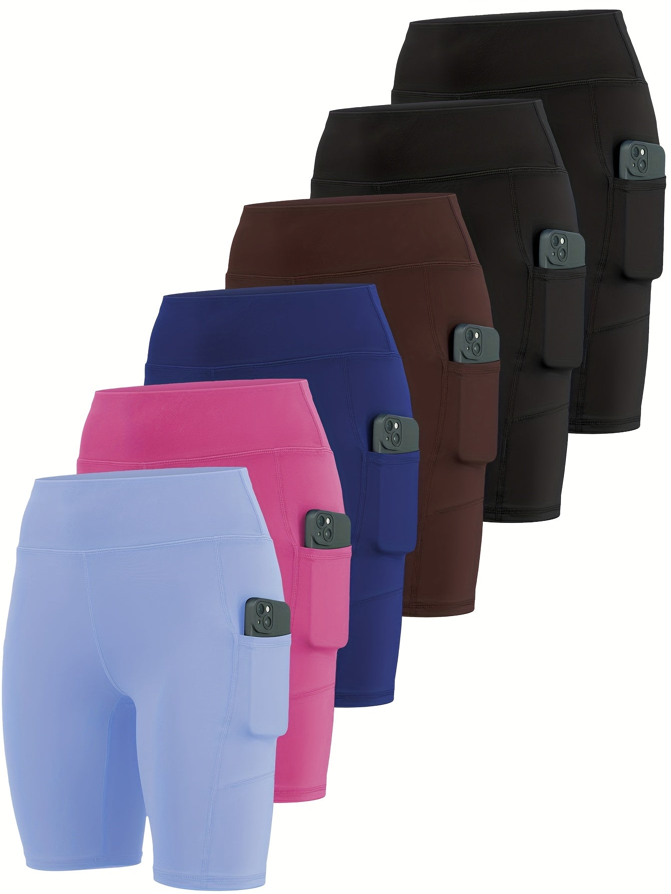 High Stretch Yoga Shorts 6 Pack by Brand Name