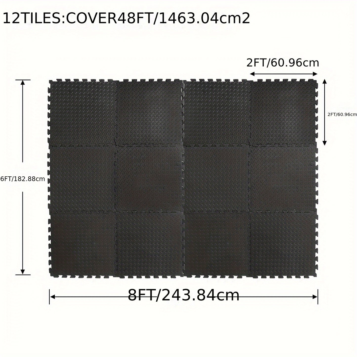 High Density EVA Foam Mats by Generic 12pcs Interlocking
