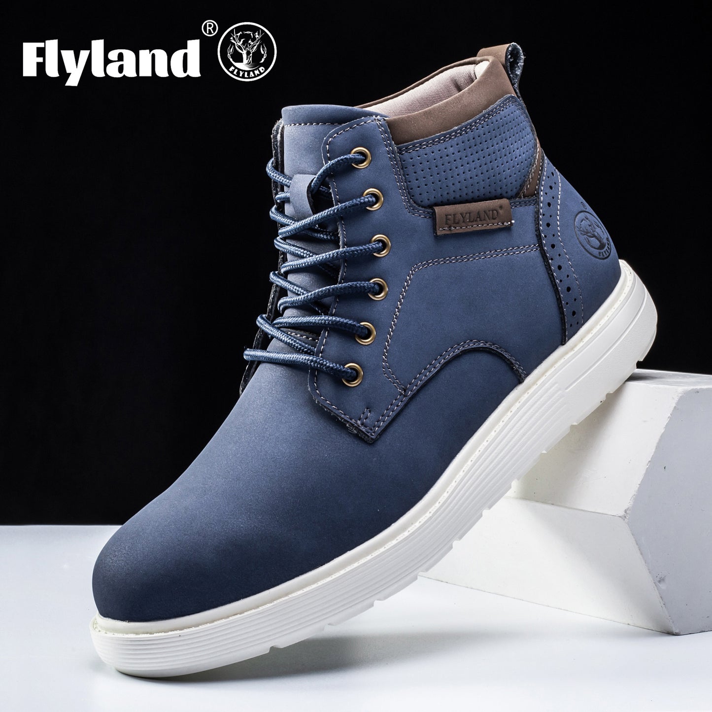 Flyland F2418 Men's Premium Genuine Leather Chukka Boots