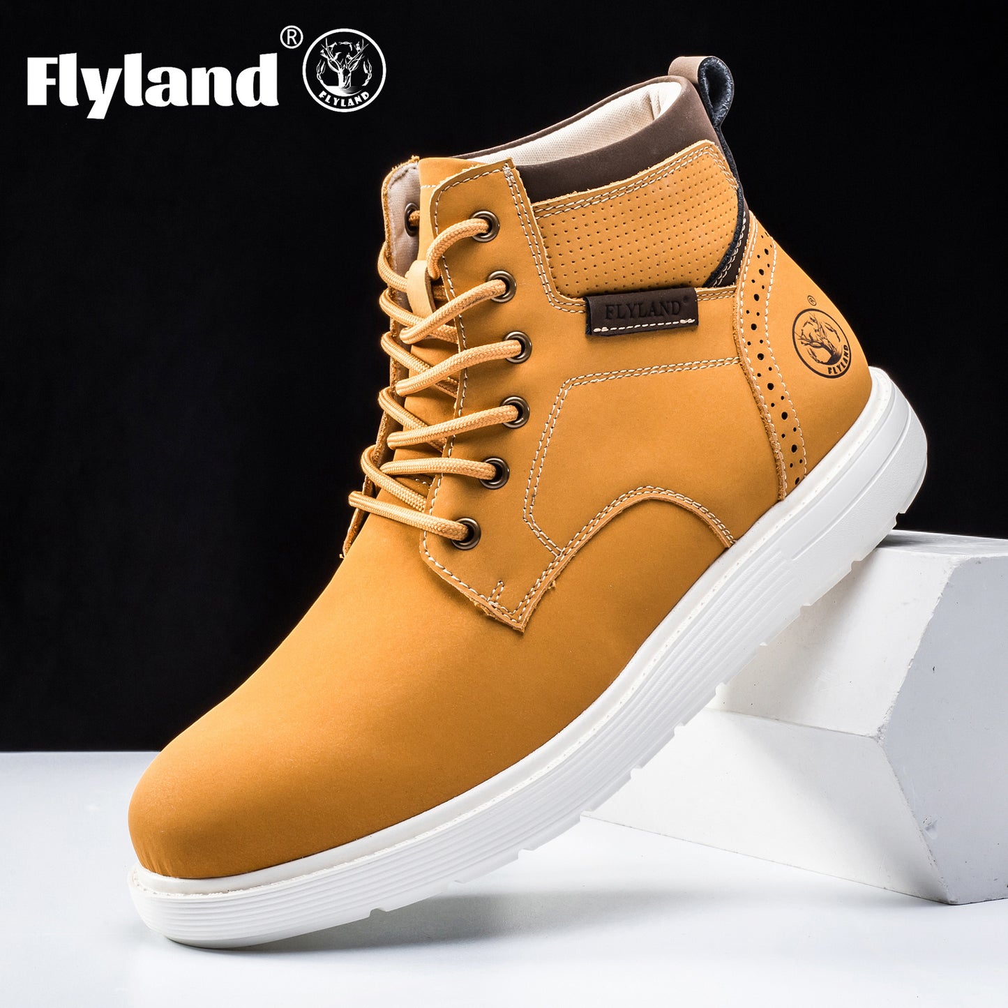 Flyland F2418 Men's Premium Genuine Leather Chukka Boots