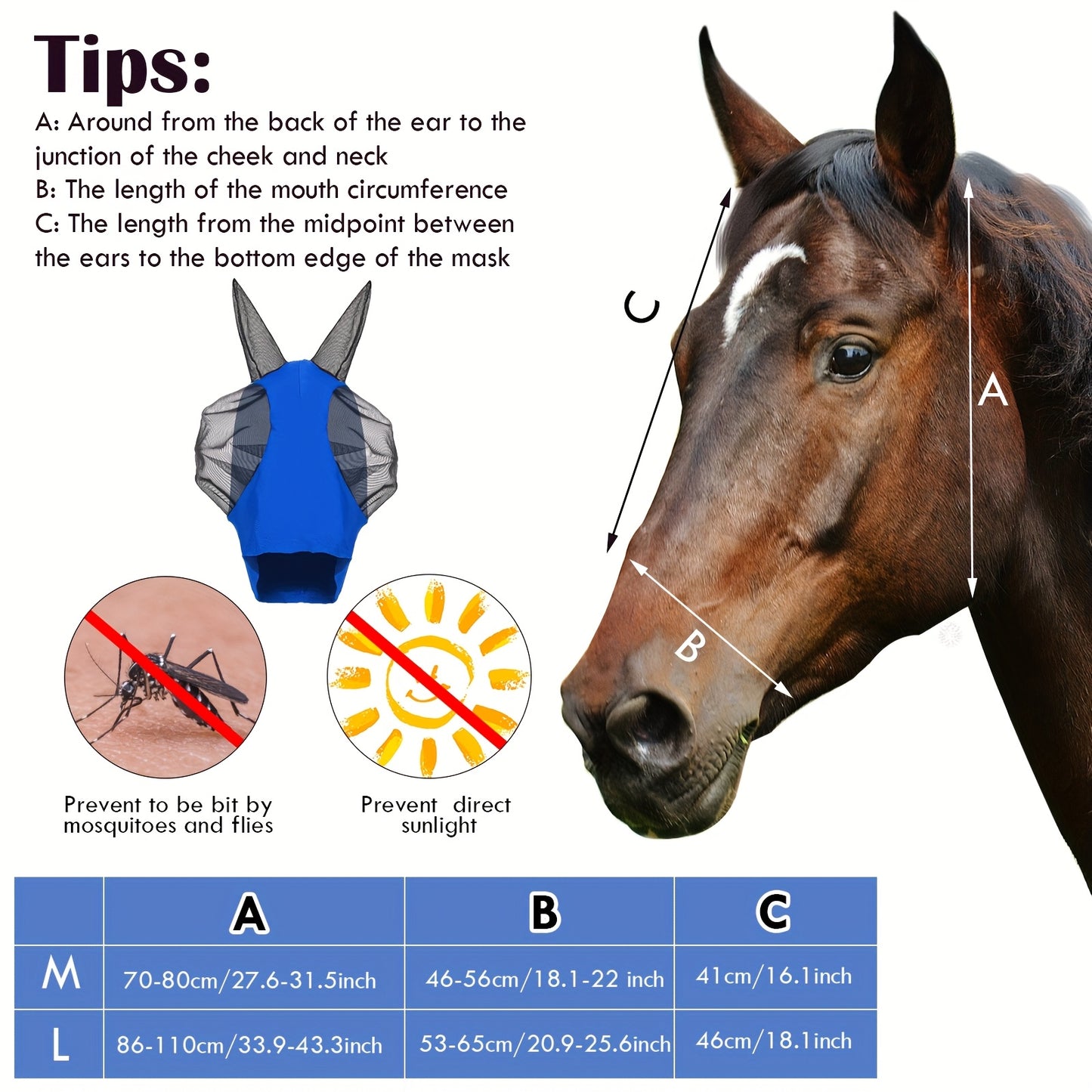 4 Piece Horse Fly Masks with Ears by Brand Name