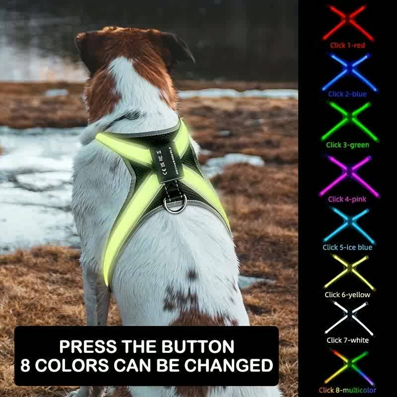 Pet LED Vest Rechargeable Nighttime Visibility For Dogs