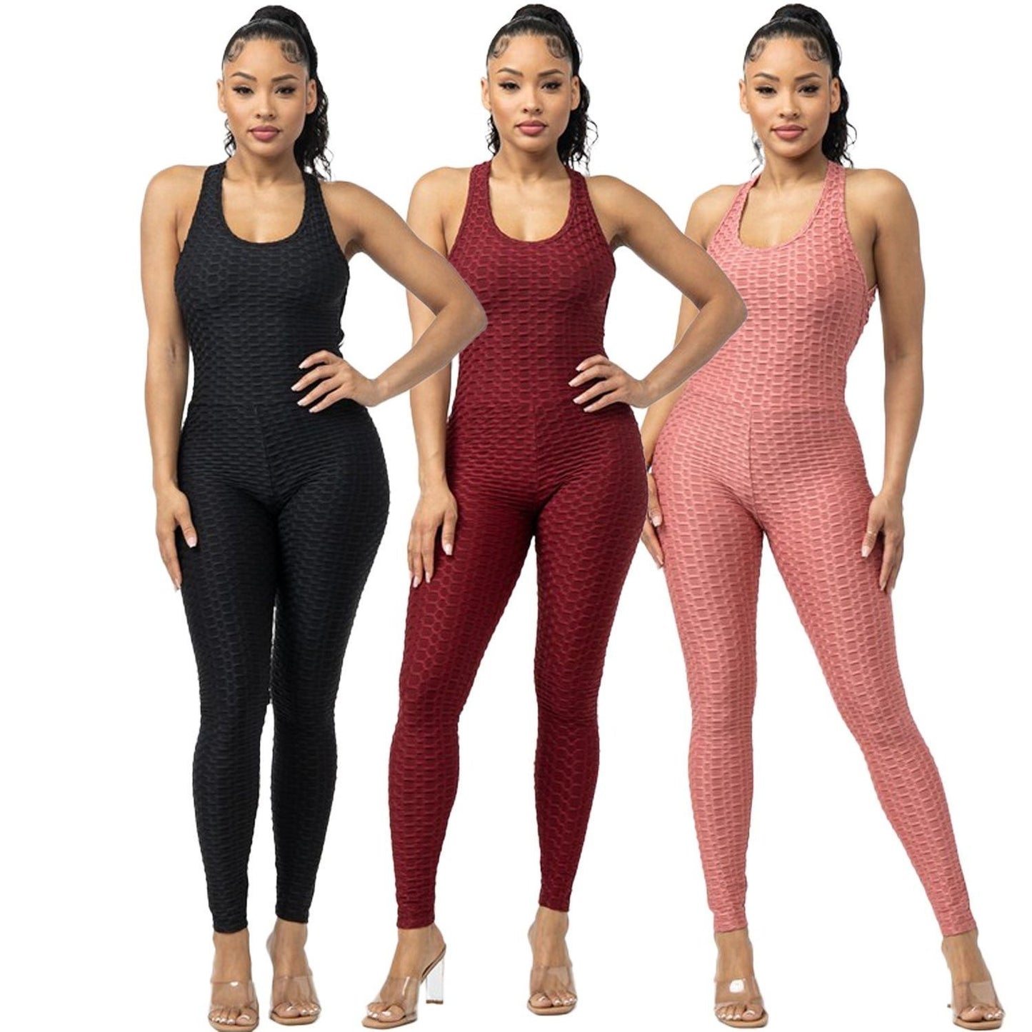 Women's Textured Scrunch Jumpsuit Set by Brand Name