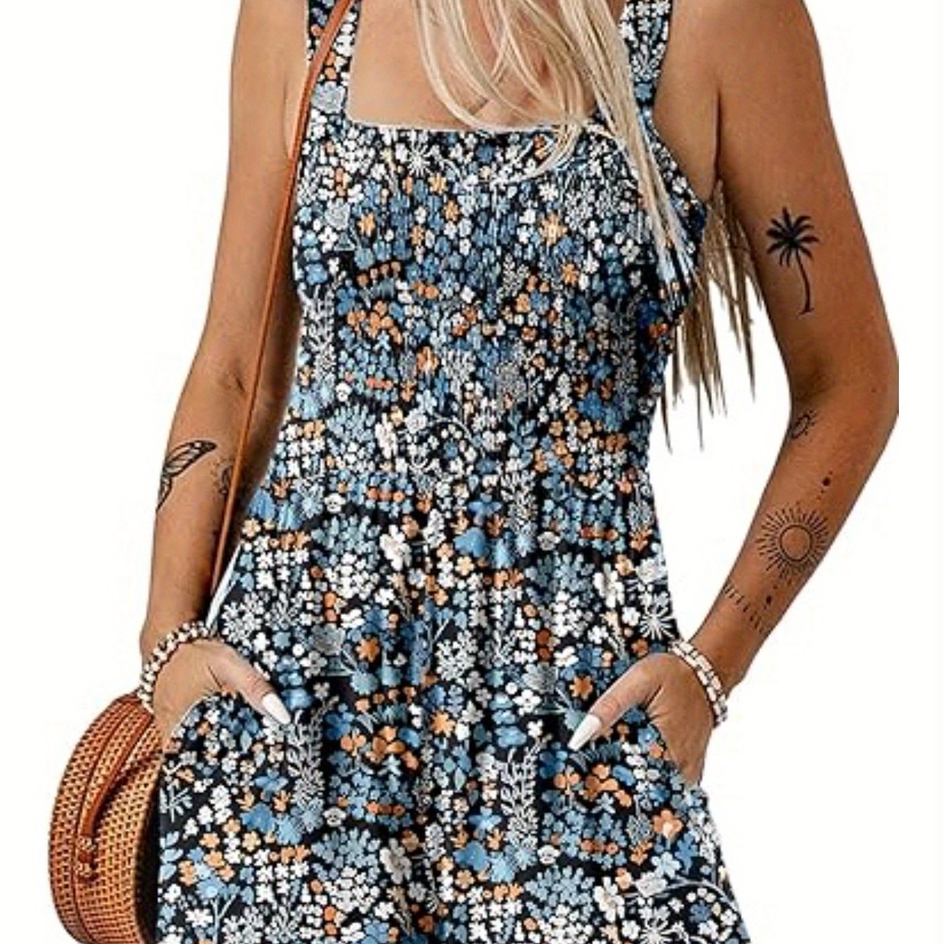 Women's Summer Casual Smocked Romper by Brand Name
