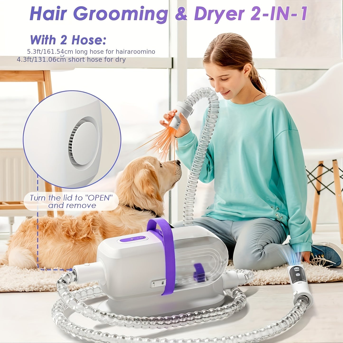 PetFusion 8 In 1 Dog Hair Grooming Vacuum Cleaner