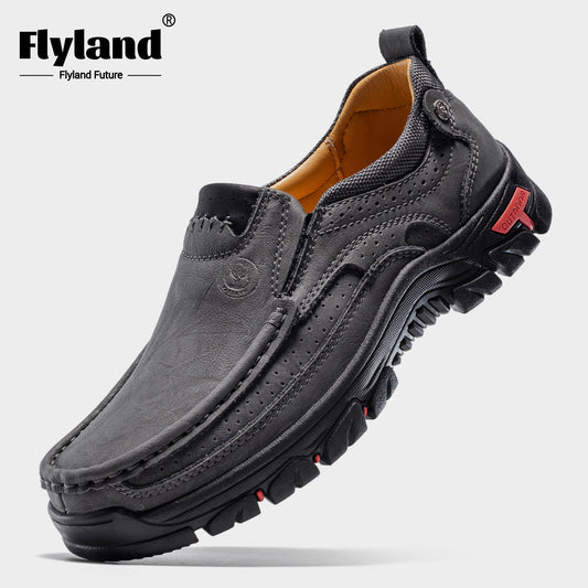 FLYLAND Mens Original Handmade Casual Leather Loafers
