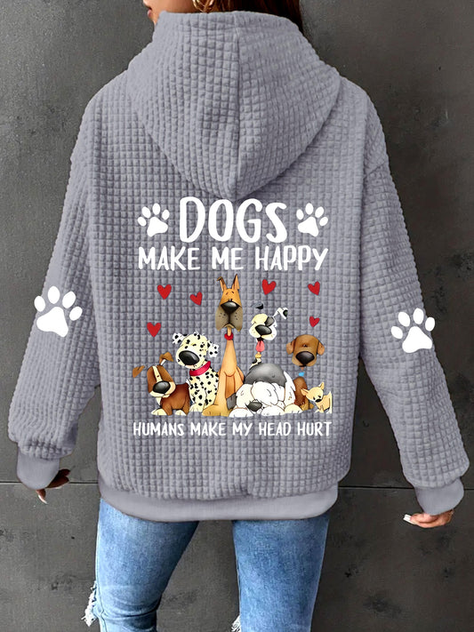 Polyester Dog Hoodie Zipper Hooded Sweatshirt Dog Lovers