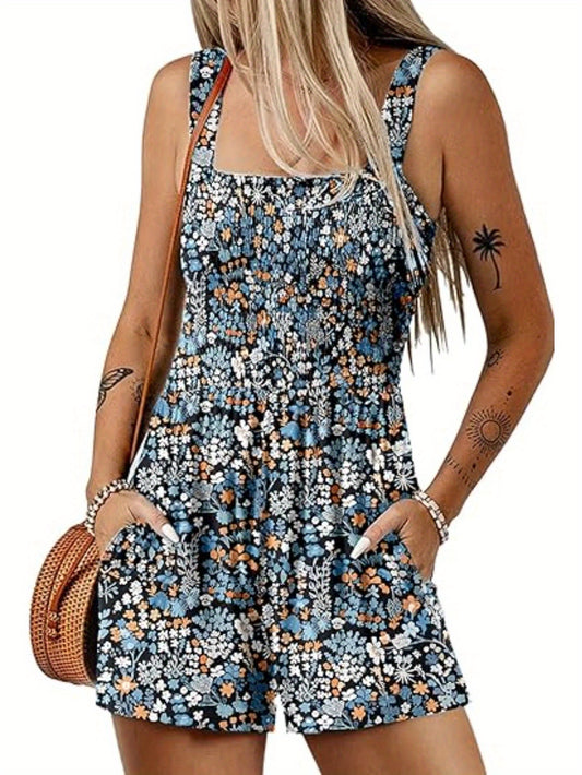 Women's Summer Casual Smocked Romper by Brand Name