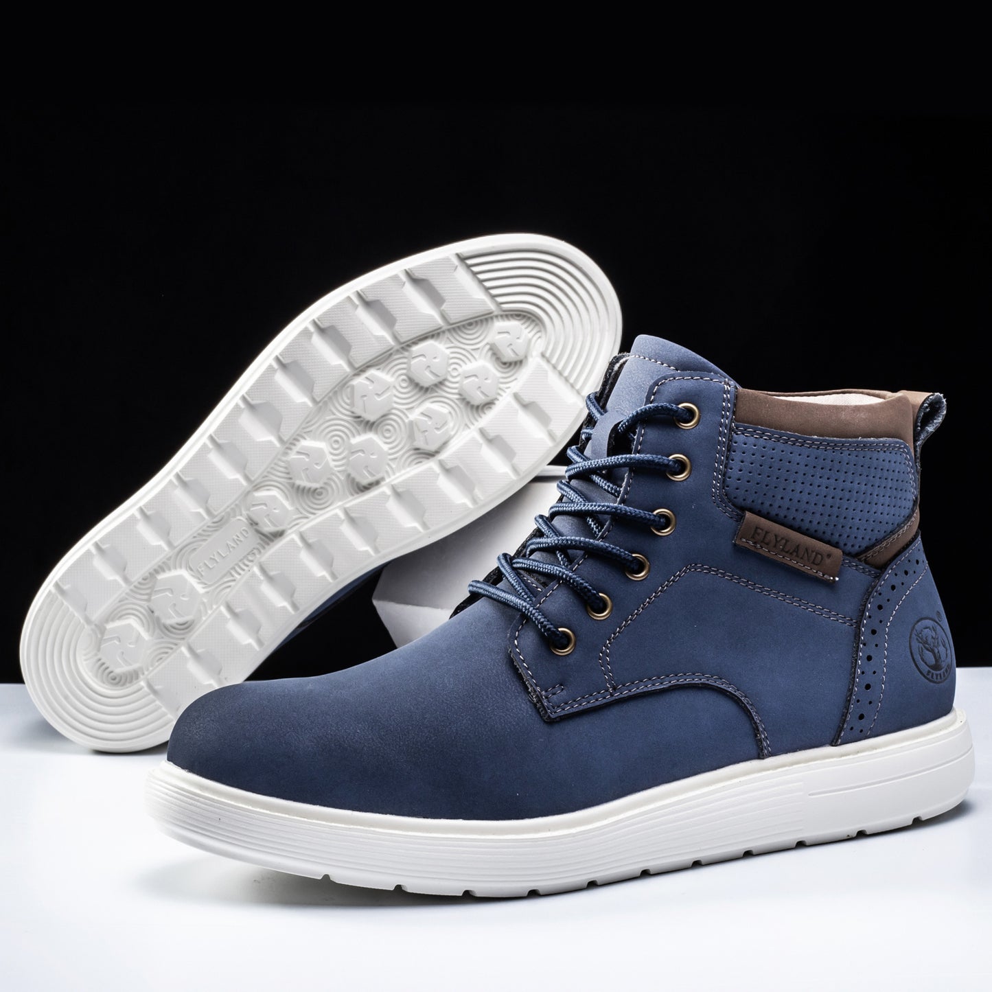 Flyland Mens Chukka Boots Vintage Genuine Leather Office