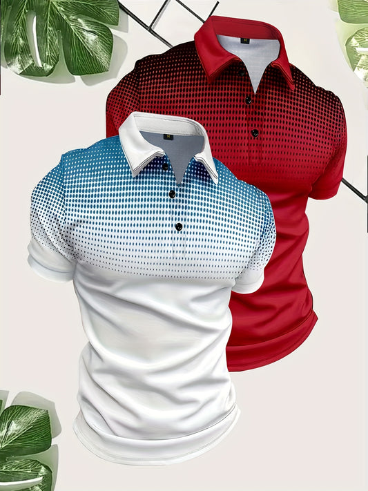 Whiskers Workouts And Wears Mens Lapel Gradient Golf Shirt