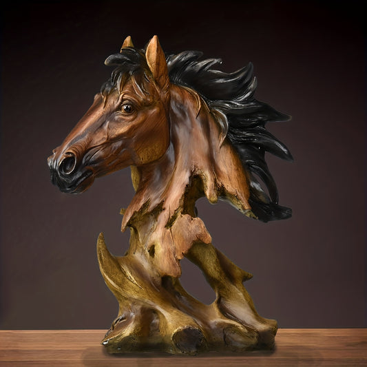 Vintage Style Resin Horse Sculpture Home Office Decor