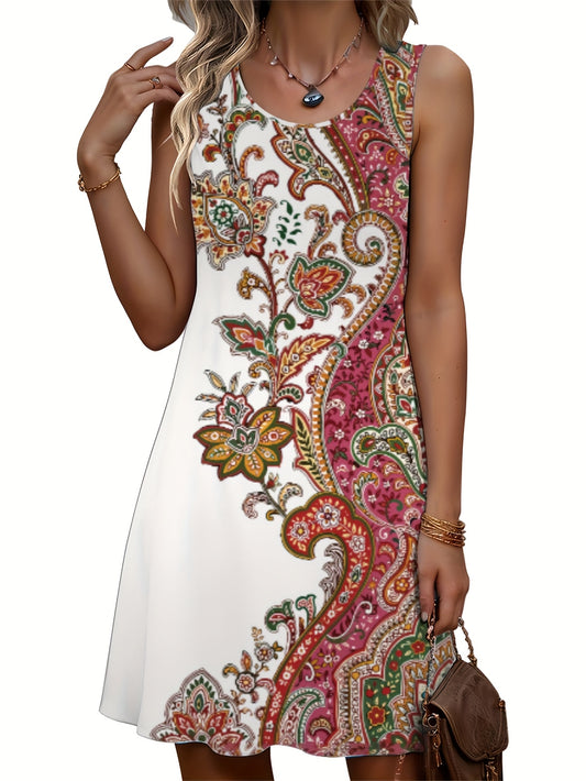 Women's Casual Paisley Print Dress by Brand Name