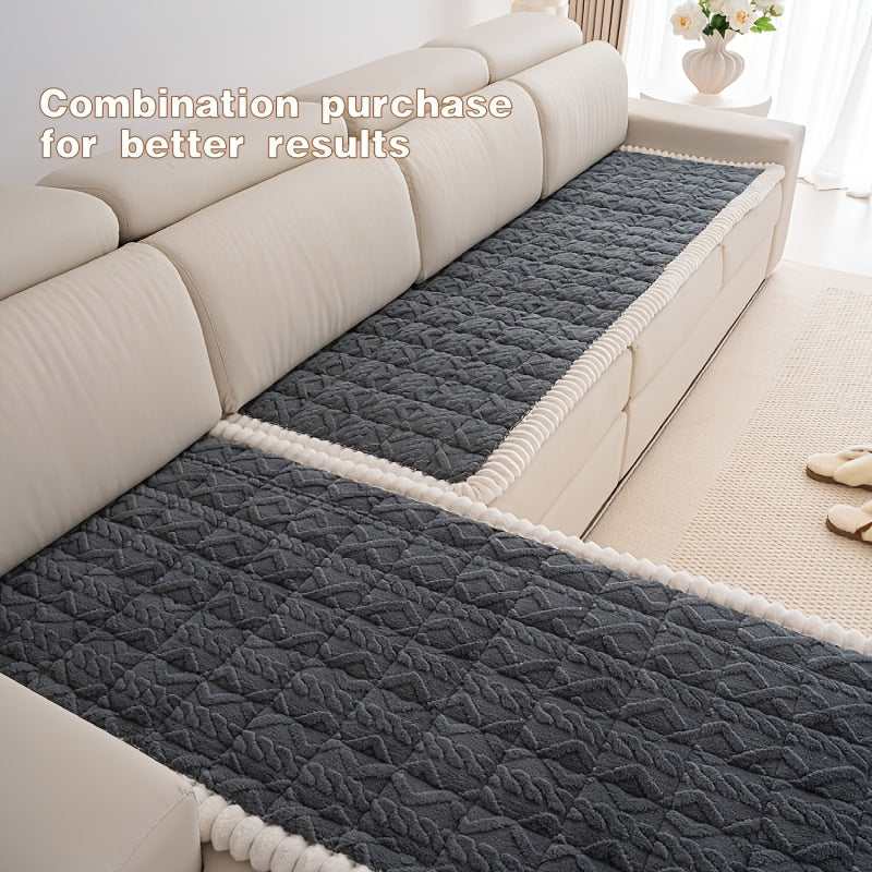 AICHO HOUSE Autumn Winter Quilted Sofa Cover With Pleats