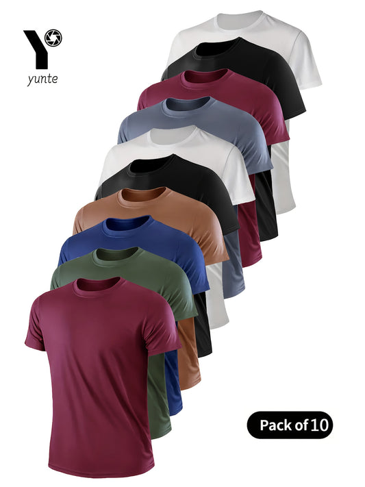 Mens Quick-Dry Performance T-Shirts Pack For Gym Athletes