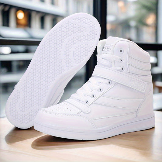 Retro High Top Sneakers With Hidden Wedge Heel Comfort