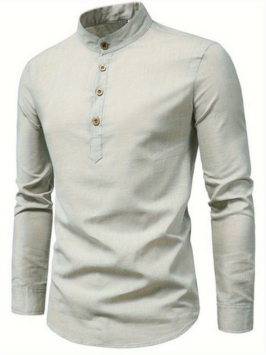European American Outdoor Casual Long Sleeve Cotton Shirt