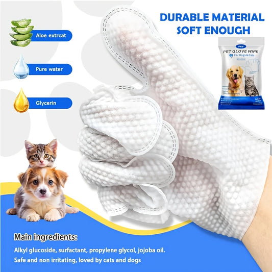 Pet Glove Wipes For Dogs And Cats Gentle Moisture Rich