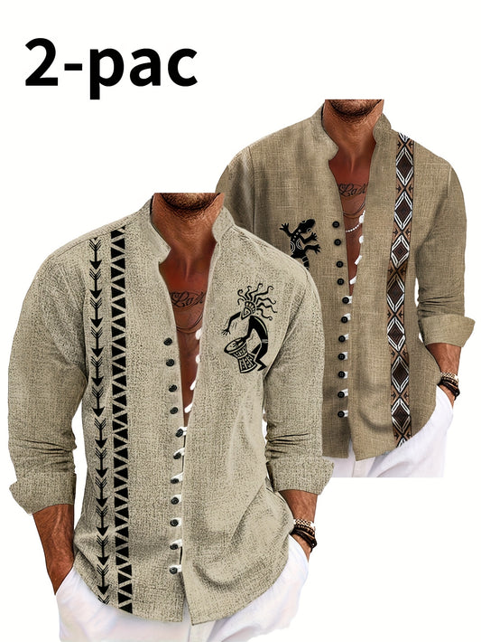 Men's Ethnic-Inspired Long Sleeve Shirts by EM3216540