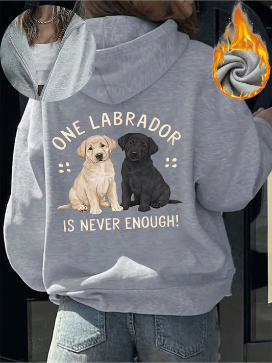 Labrador Partner Women's Hoodie Jacket With Zipper Back Print