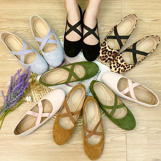 Ultra Comfortable Crisscross Ballet Flats Slip On Shoes