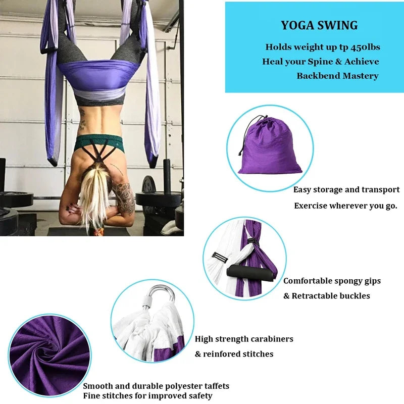 Blue Song Anti Gravity Aerial Yoga Hammock For Inversion