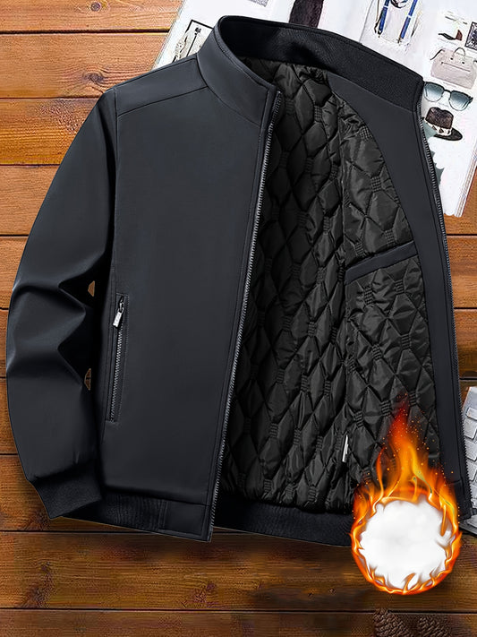 Whiskers Workouts Wears Warm Quilted Men's Windbreaker Jacket
