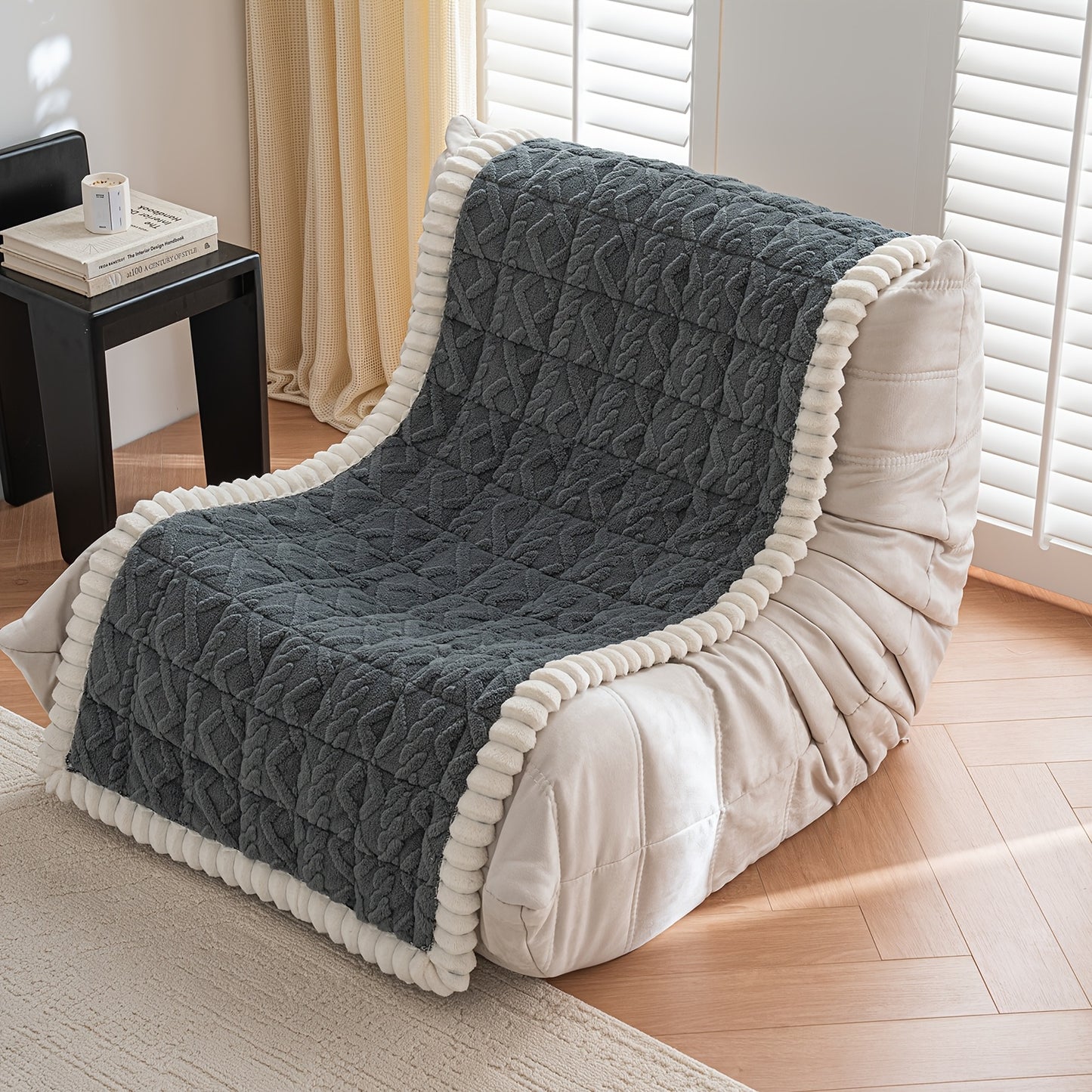 AICHO HOUSE Autumn Winter Quilted Sofa Cover With Pleats