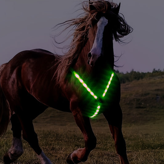 Adjustable Straps For Horse Harness With Rechargeable LED