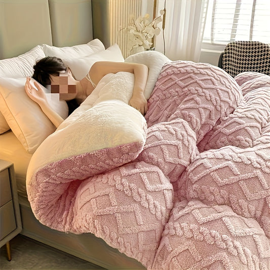 Soft Fleece Plush Winter Blanket All Season Bedding Quilt