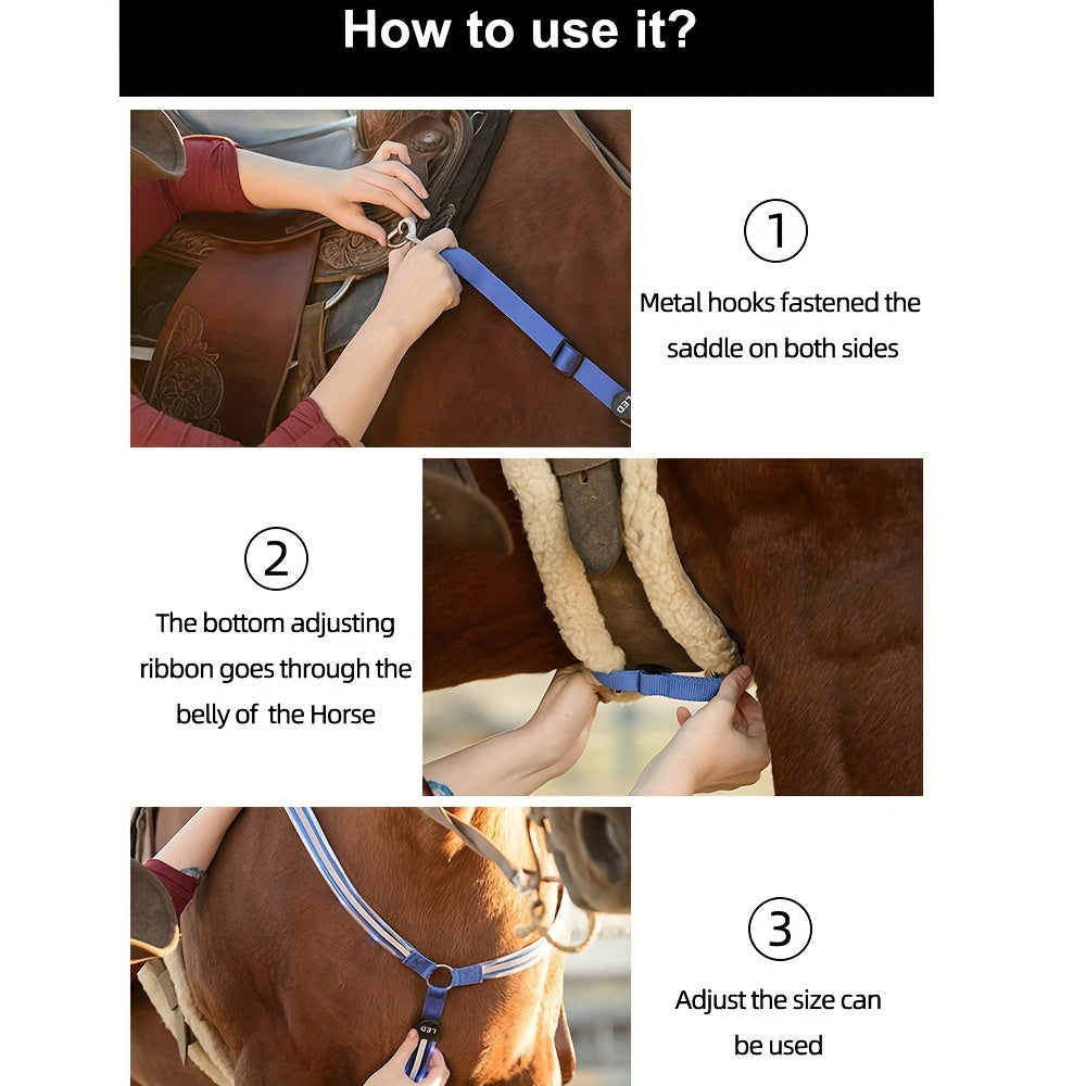 Adjustable Straps For Horse Harness With Rechargeable LED