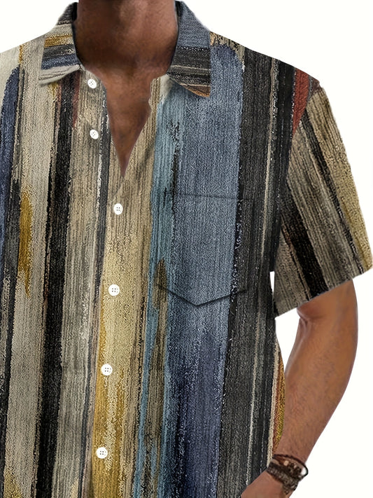Whiskers Workouts And Wears Mens Retro Striped Shirt