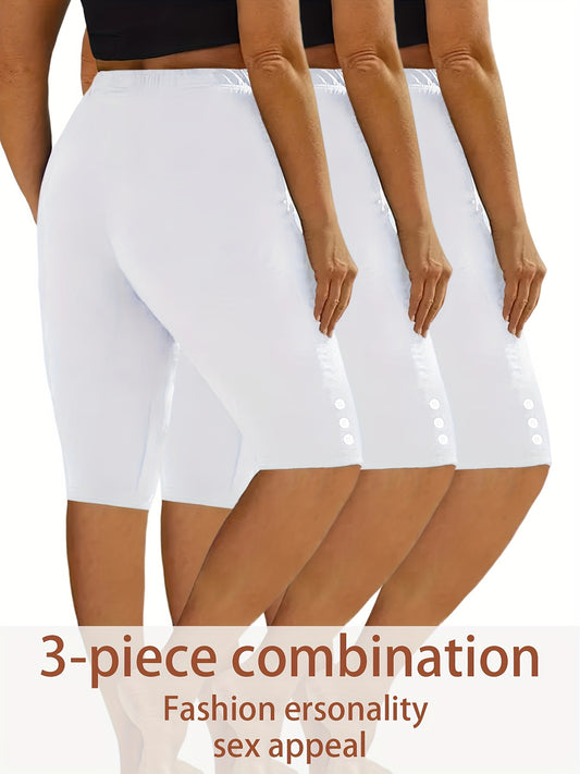 Whiskers Women's High Stretch Athletic Biker Shorts 3 Pack
