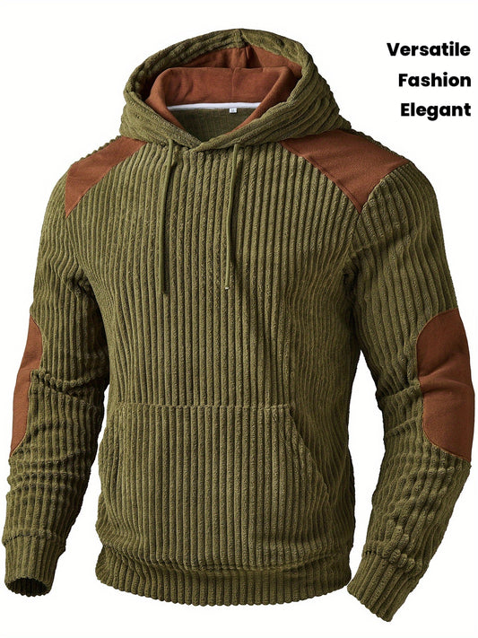 Royalboy Mens Hooded Sweatshirt Ribbed Texture For Everyday Wear