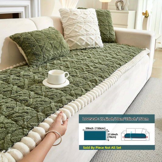 AICHO HOUSE Autumn Winter Quilted Sofa Cover With Pleats