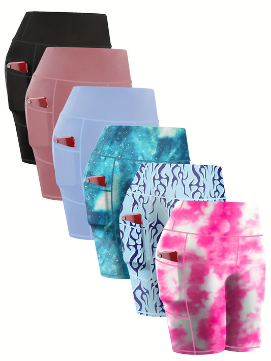 High Stretch Yoga Shorts 6 Pack by Brand Name
